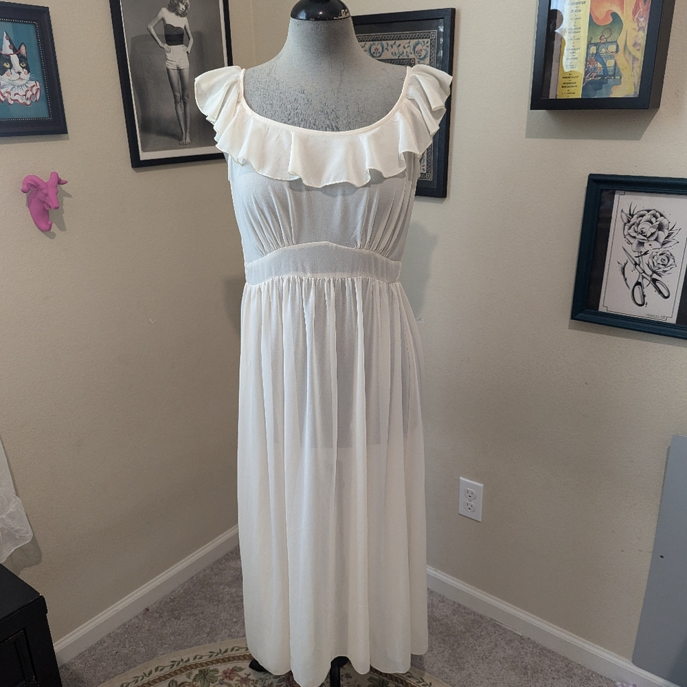 Urban outfitters size small cream sheer dress